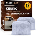 Pureline Keurig coffee machine filter replacement 12-pack, charcoal filters set