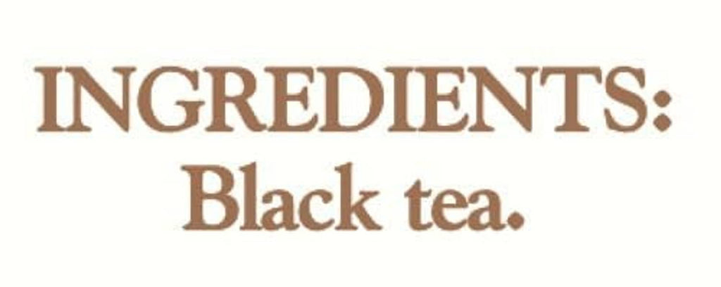 Ingredients label: black tea