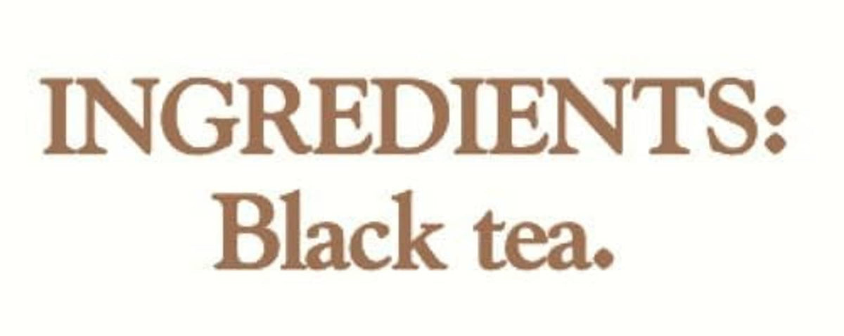 Ingredients label: black tea