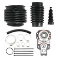 Outboard transom bellows repair kit with black rubber boots, seals, and clamps