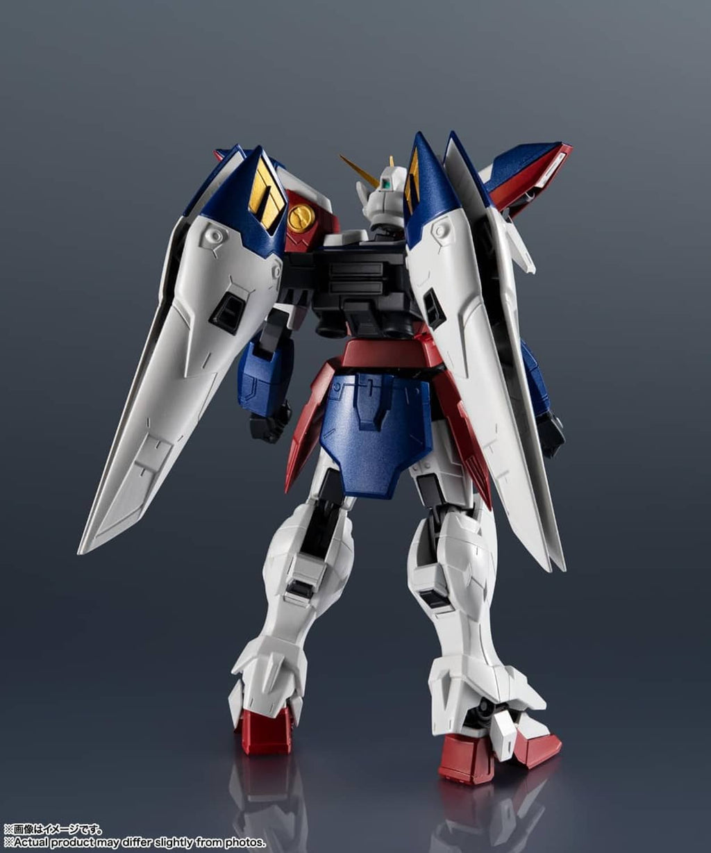TAMASHII NATIONS Gundam action figure front view with wing-shaped armor panels
