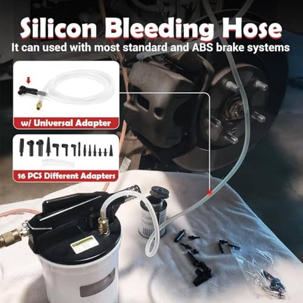 Silicone brake bleeding hose set with universal adapter and multiple connectors