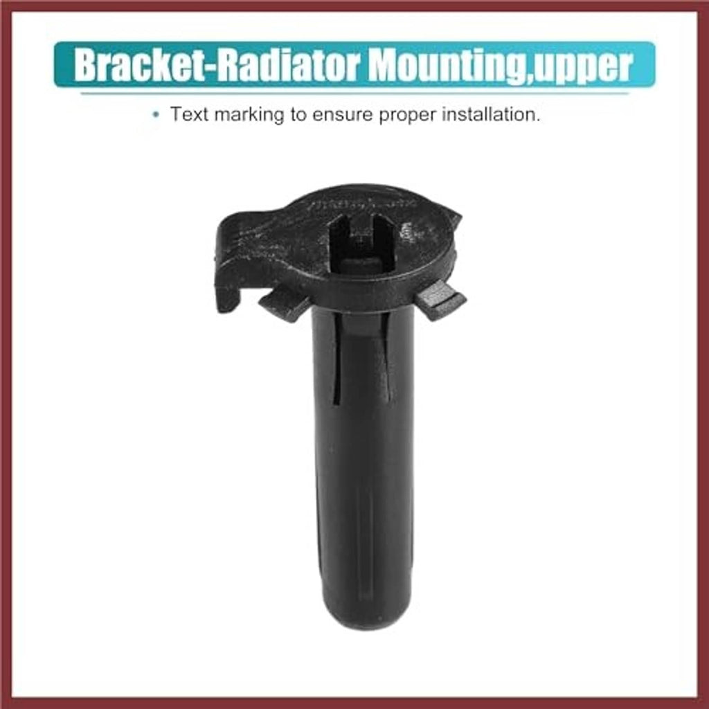 Black radiator mounting rubber bracket with stud-like top clips and cylindrical stem