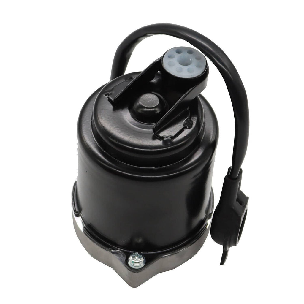 ABS brake booster pump motor assembly with black cap, wiring connector, and metal bracket