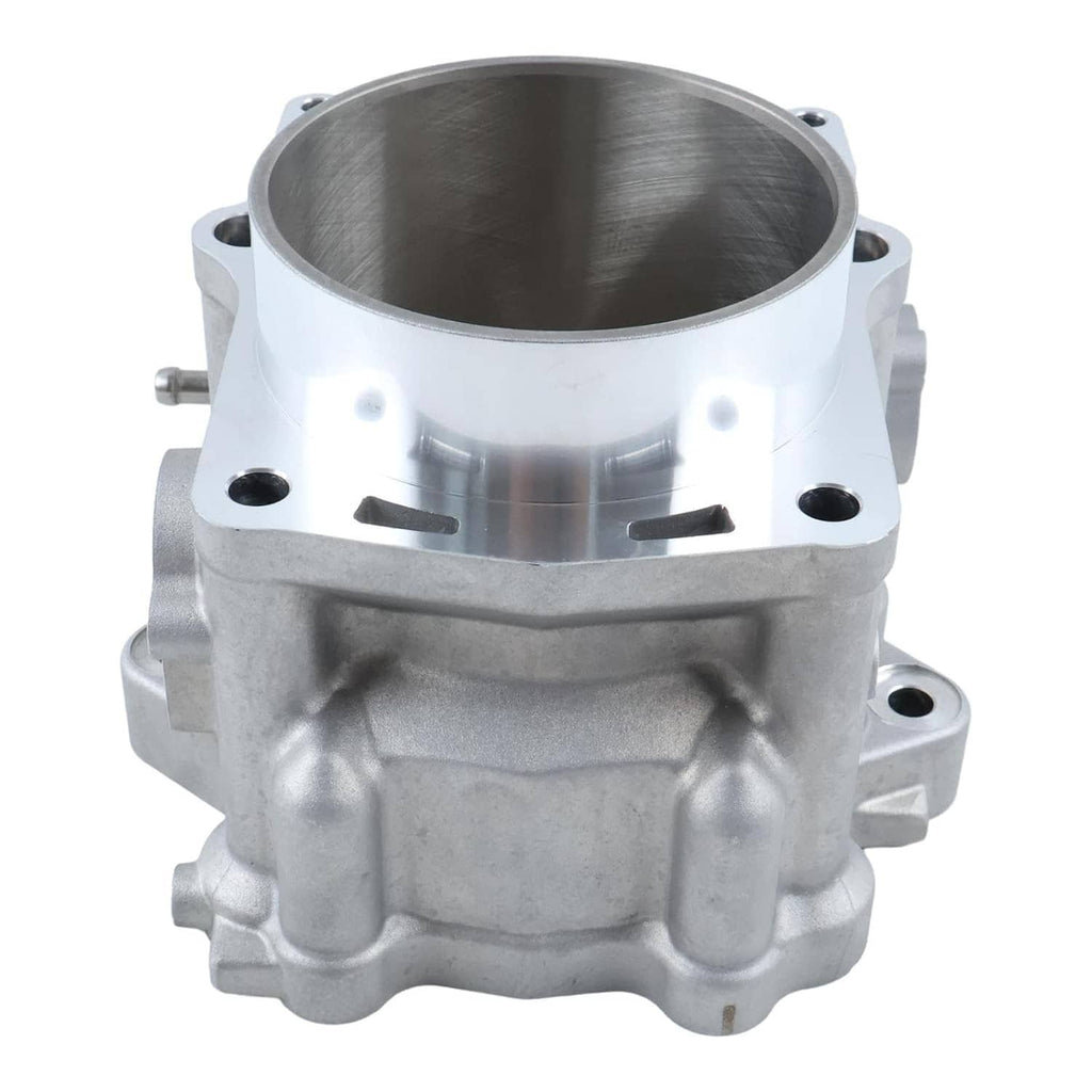 Standard bore cylinder jug, top view of machined aluminum cylinder with side slots
