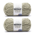 Bernat Forever Fleece yarn skeins, two-pack, light gray sage with brand label