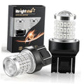 LED brake light bulbs with white LED array lens and black base, shown as a pair