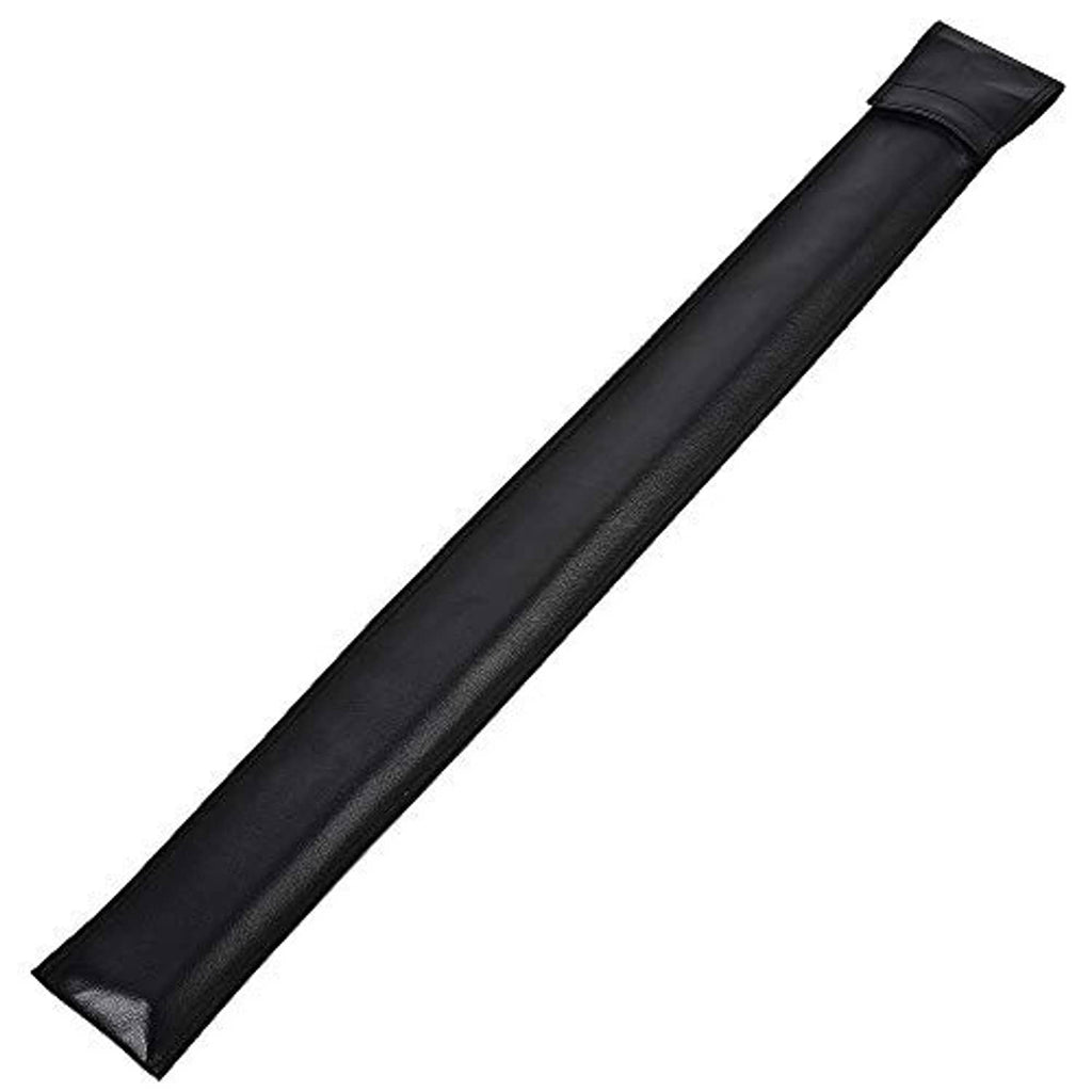 Black leather 32-inch pool cue case bag with smooth padded exterior