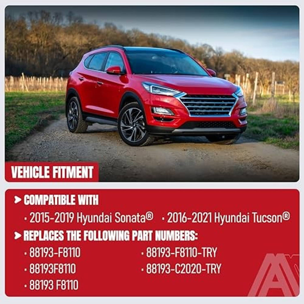 Power seat switch fitment graphic with vehicle image and compatibility list