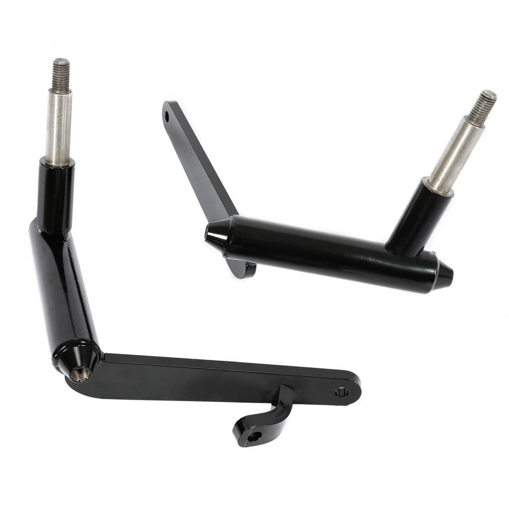 Black A-arm lift component with two mounting ends and silver threaded studs