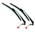 Manual UTV windshield wiper kit with two green/black blades and red hand levers