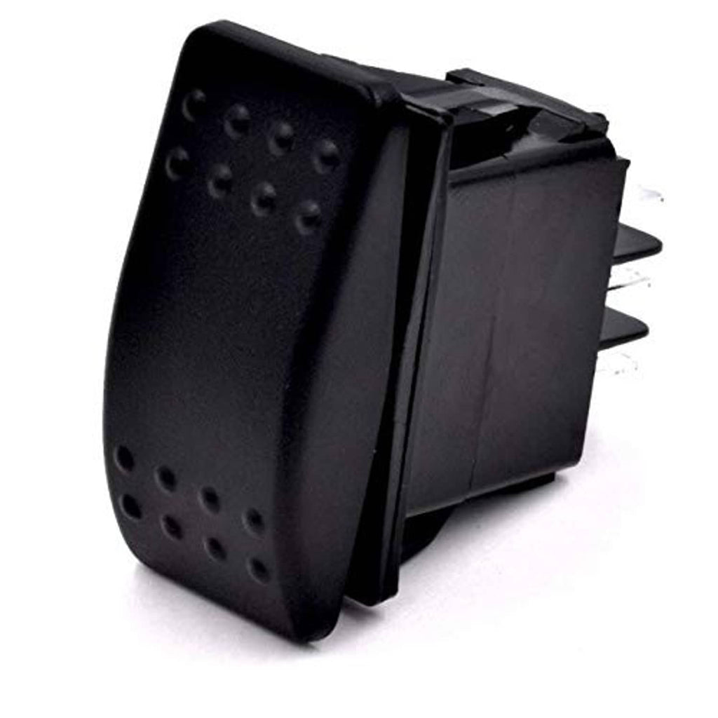 Black electric golf cart switch module with vent holes and side terminals