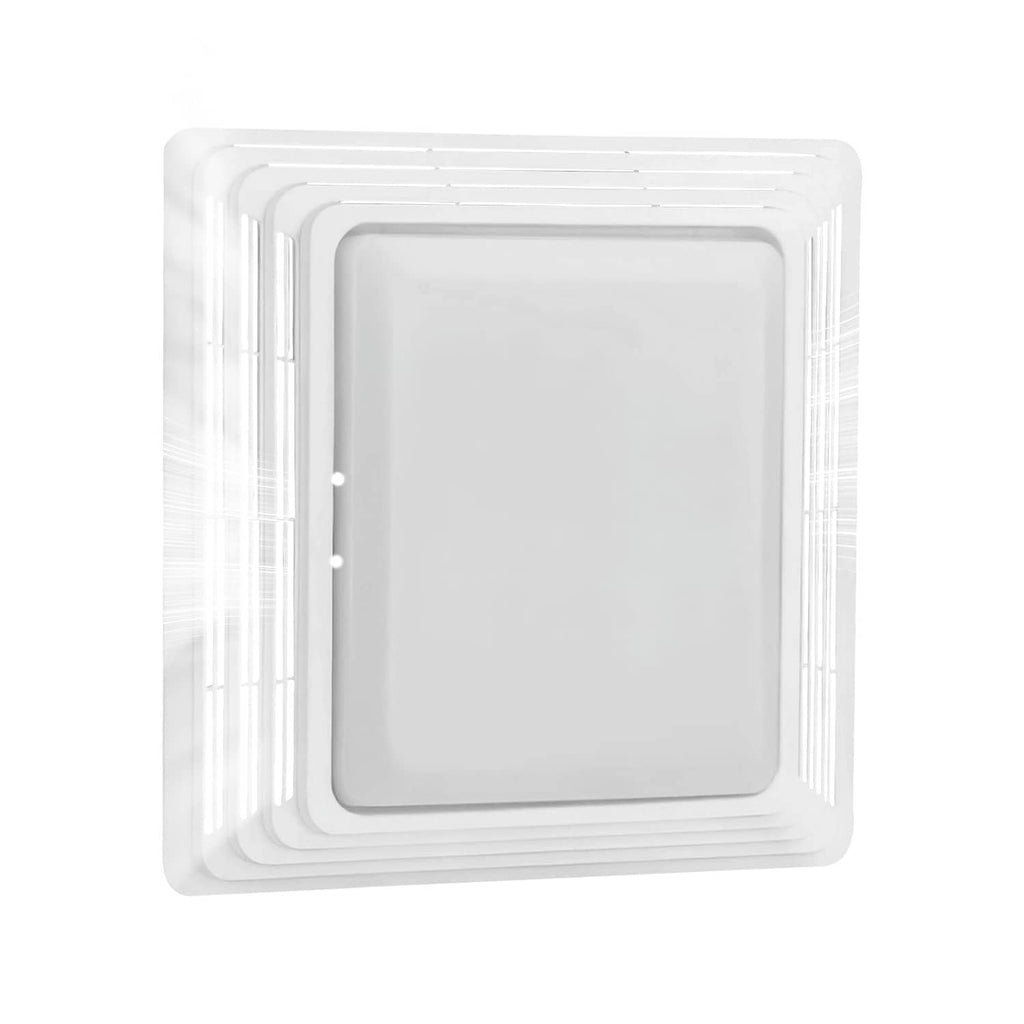 White square bathroom exhaust fan cover grille with raised outer frame