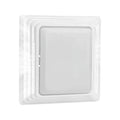 White square bathroom exhaust fan cover grille with raised outer frame