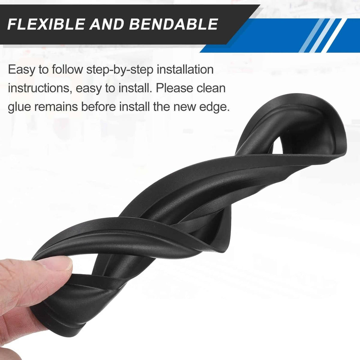 Rubber speaker edge surround ring, flexible black loop held between fingers