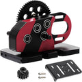 1/10 scale differential gearbox with red-and-black metal housing and POM skid plate