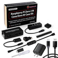 Raspberry Pi Zero 2 W case kit box with case, power supply, and heat sink accessories