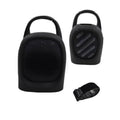 Black silicone speaker cover with carrying handle and mesh front protection