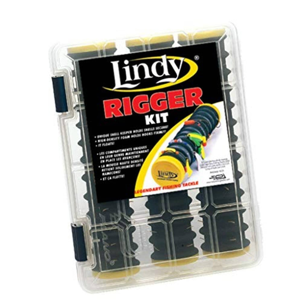 Lindy Rigger Kit tackle set, front label in clear plastic storage case