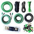 4-gauge amplifier wiring kit with 20 ft power cable, green wire, connectors and fuse