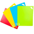 Kimmoker flexible cutting board mat set, colorful red blue green yellow with pull handles