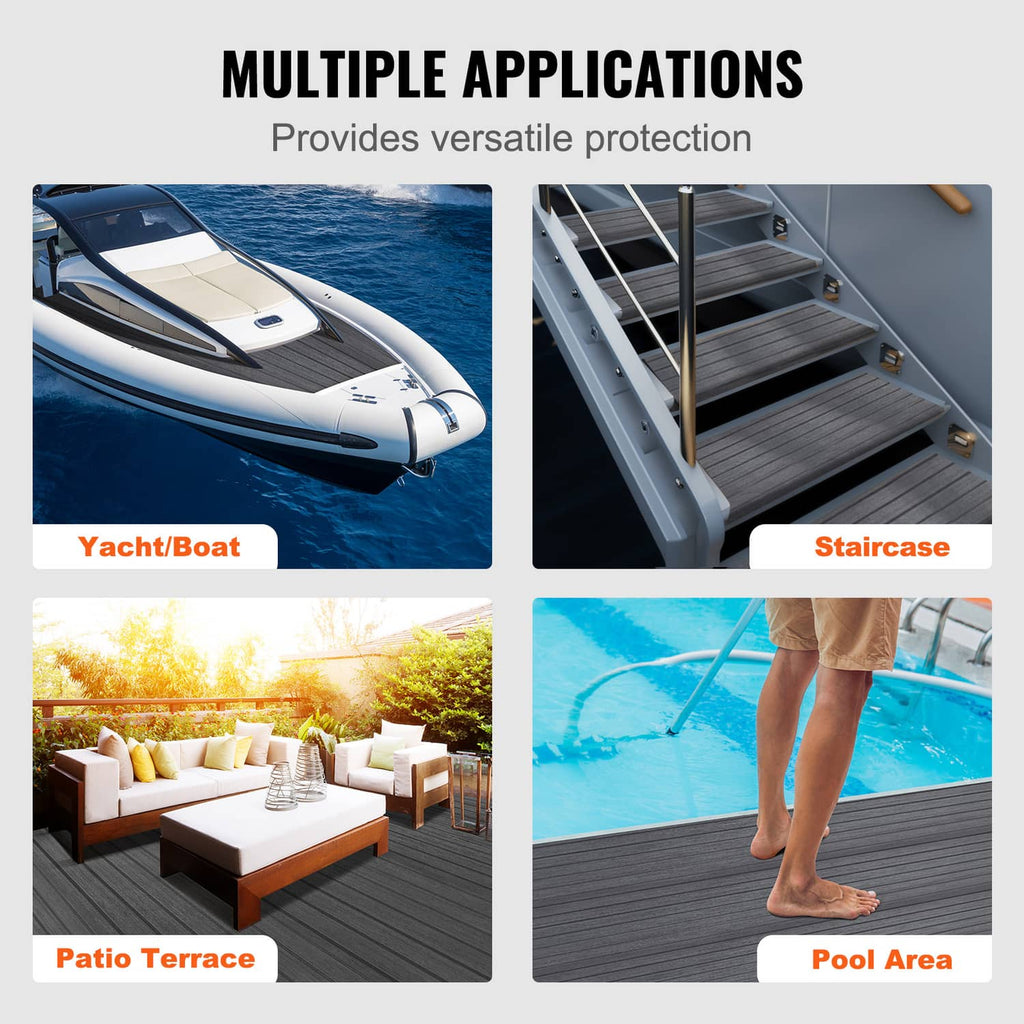 Gray EVA foam deck flooring used on yacht deck, stairs, patio terrace, and pool area