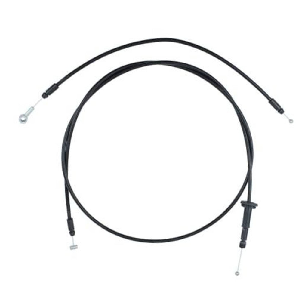 Black hood latch release cable assembly with metal terminals on both ends