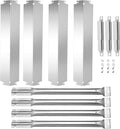 Stainless steel grill heat plate shields set with mounting brackets and screws