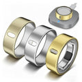 Set of three TPU Oura ring covers: silver, gold, and champagne-gold, size 8.