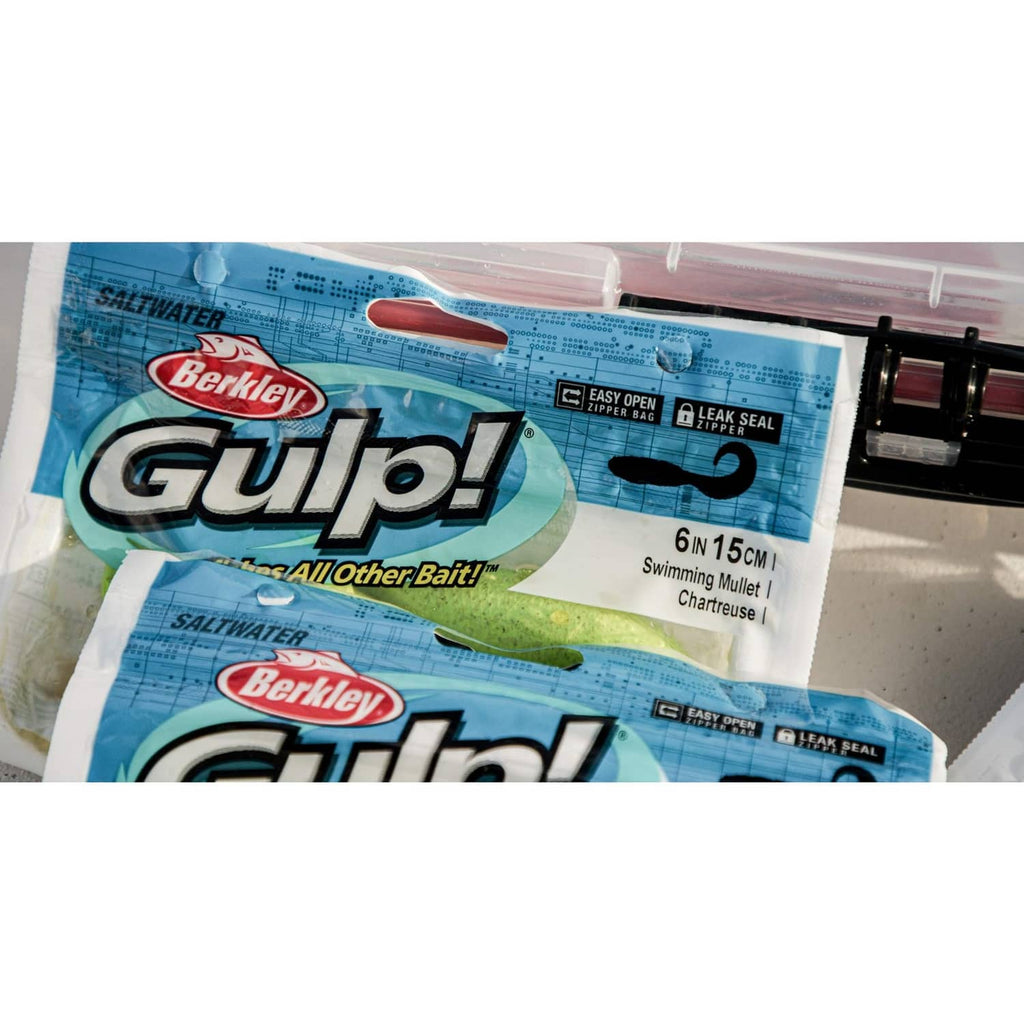 Berkley Gulp! saltwater bait bag, 6 in 15 cm, shining mullet, leak seal