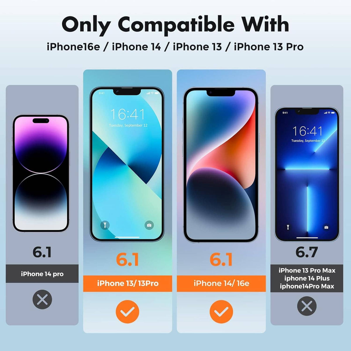 3-pack tempered glass screen protectors compatible with select iPhone models