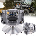 Primary drive clutch assembly with vented housing and spring bracket, metallic finish