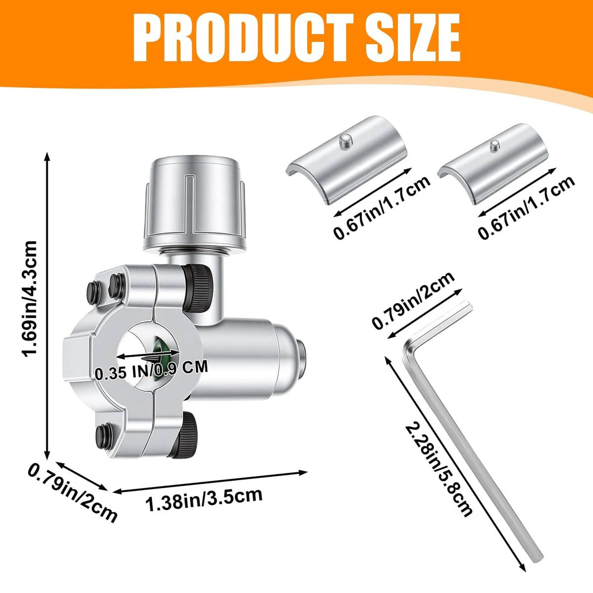 Silver bullet piercing valve with clamp body and size diagram dimensions