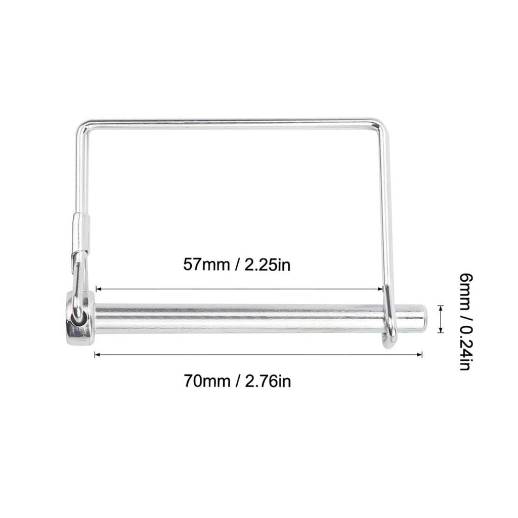 Metal safety coupler wire lock pin with dimensions 70 mm x 57 mm