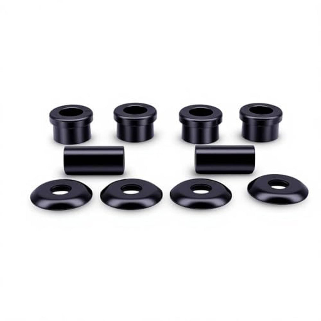 Black polyurethane handlebar riser bushing kit set with tubes and washers