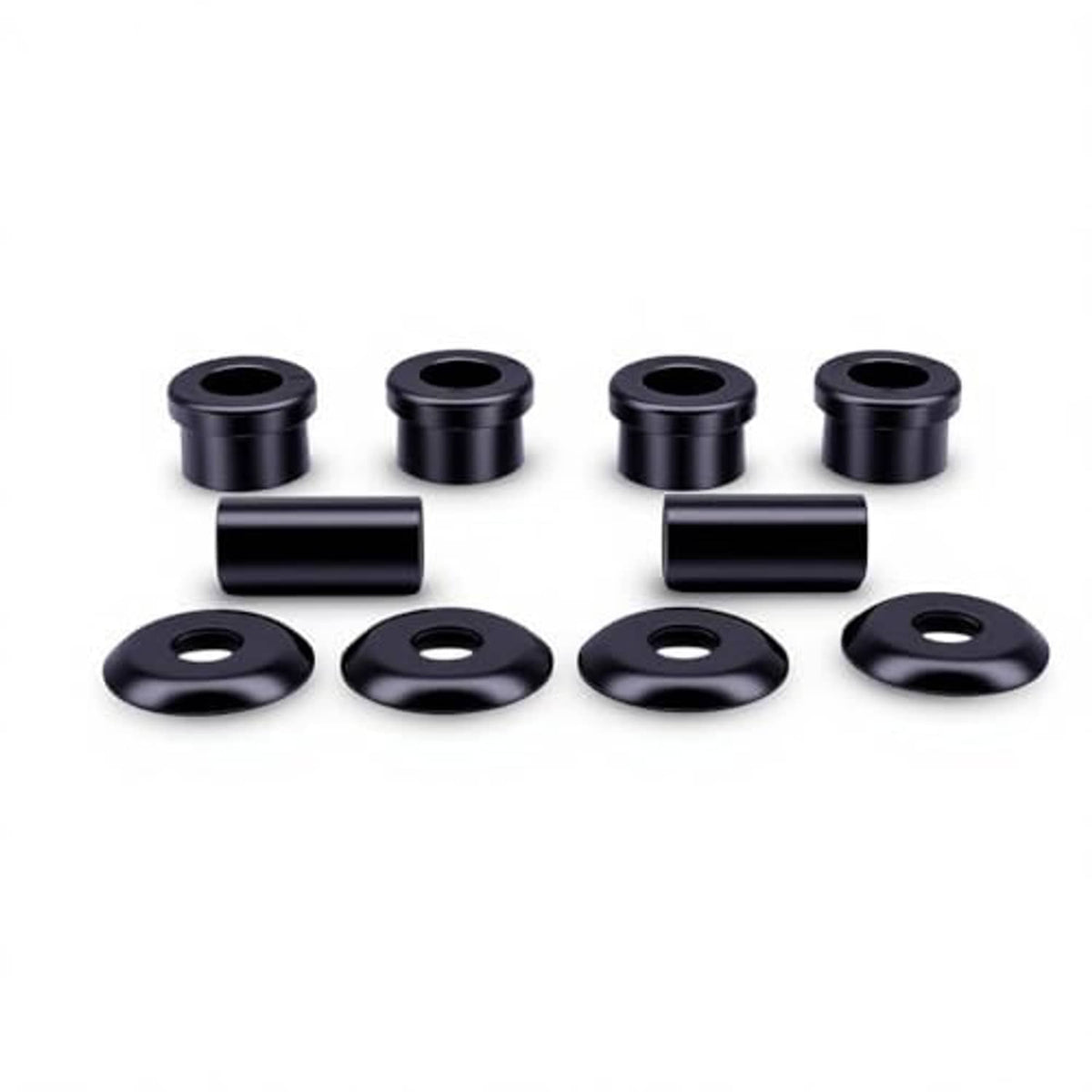 Black polyurethane handlebar riser bushing kit set with tubes and washers