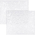 Square white PVC sink mat with raised bubble texture and branch-like embossed pattern