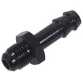 Black AN male to hose barb straight adapter fitting with external threads