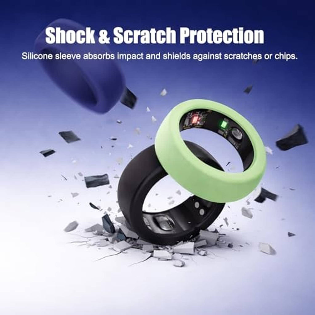 Light green silicone ring sleeve cover shown with protective impact shielding effect