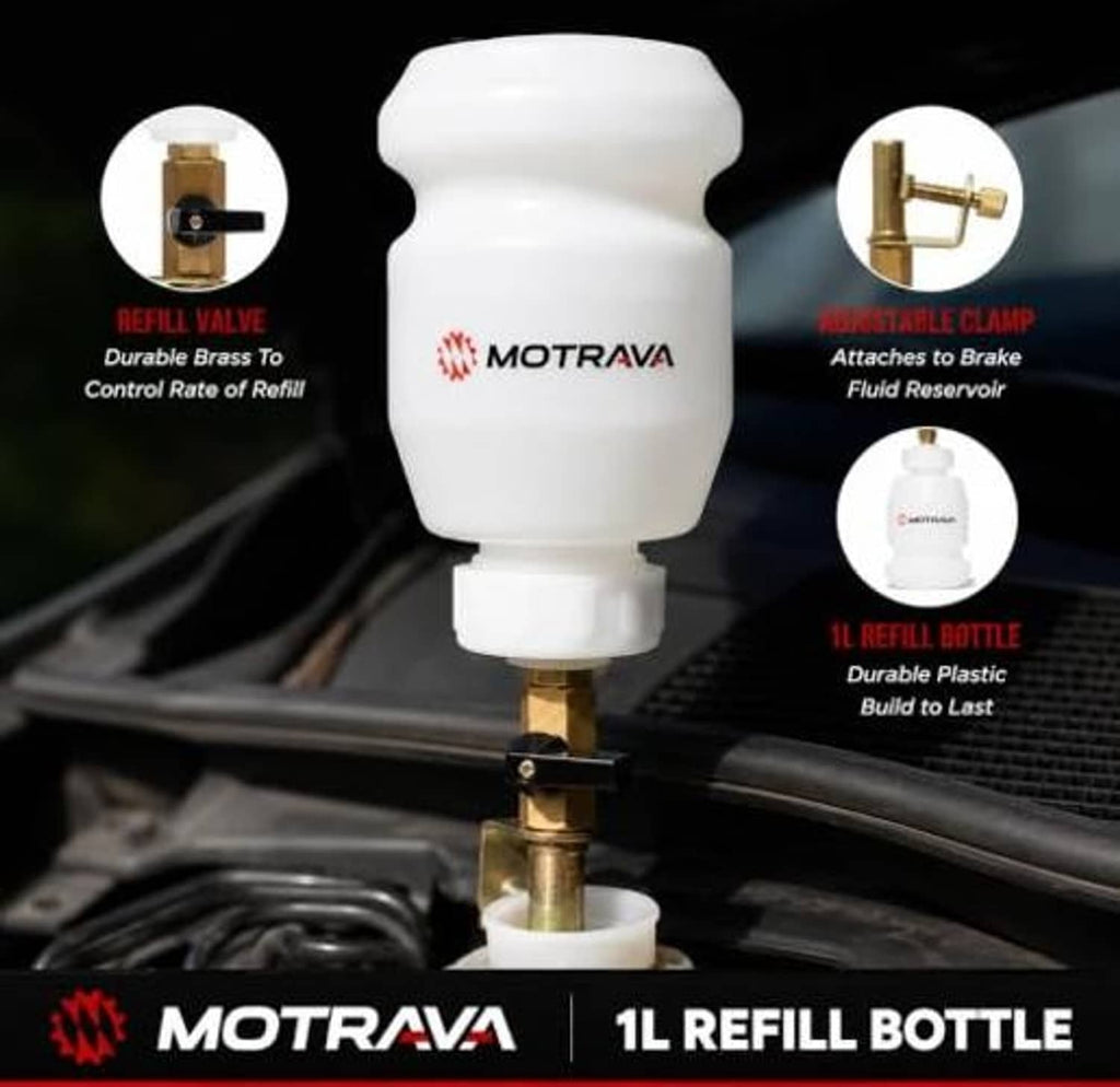 1L refill bottle with vacuum bleeder canister and brass refill valve