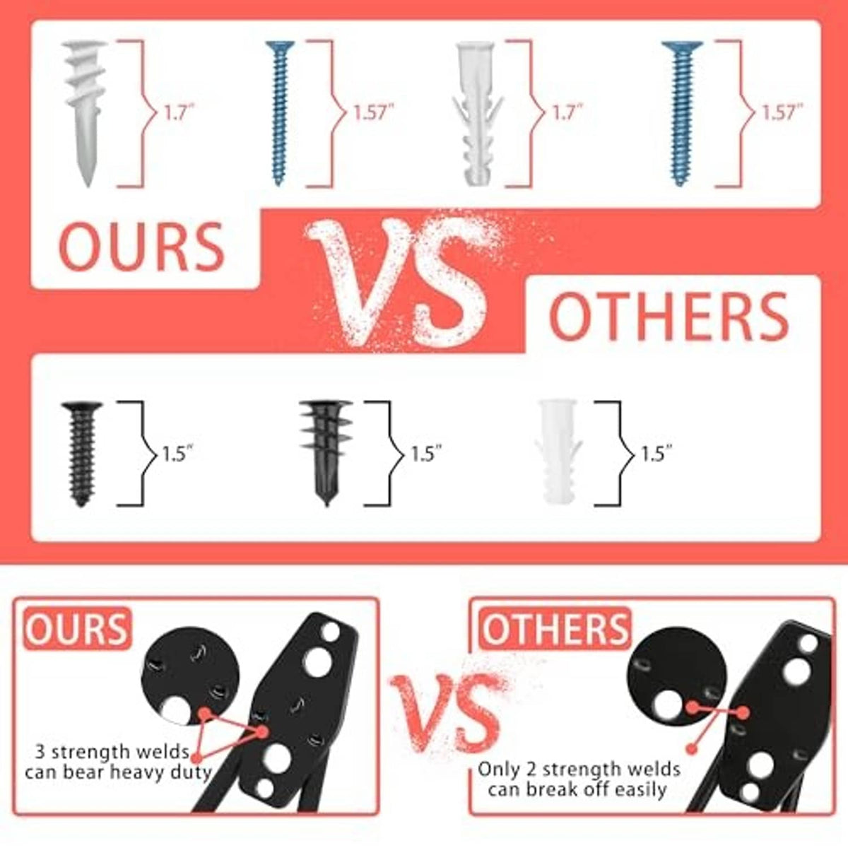 Heavy-duty black garage hooks comparison with reinforced mounting plates