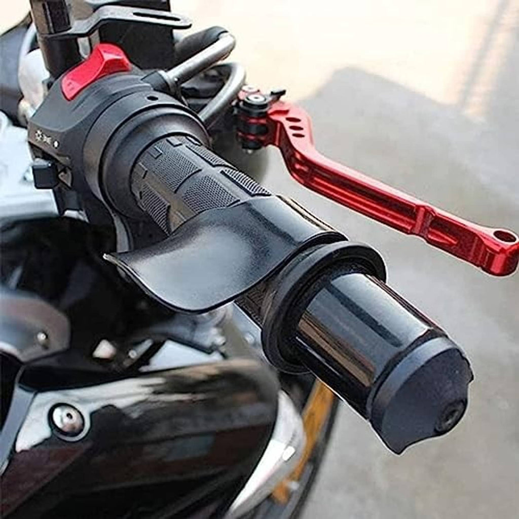 Black curved throttle assist cover on throttle grip