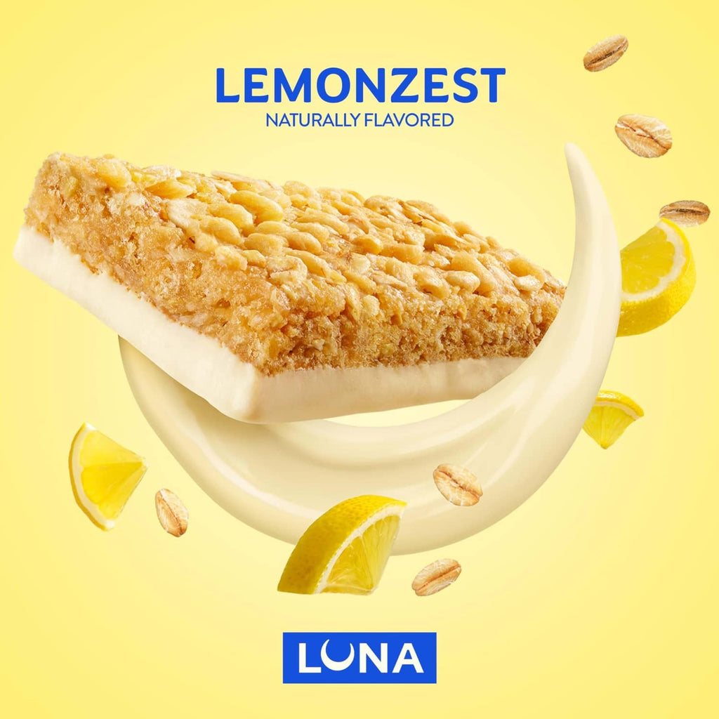 LUNA LemonZest naturally flavored snack bar with lemon zest detail