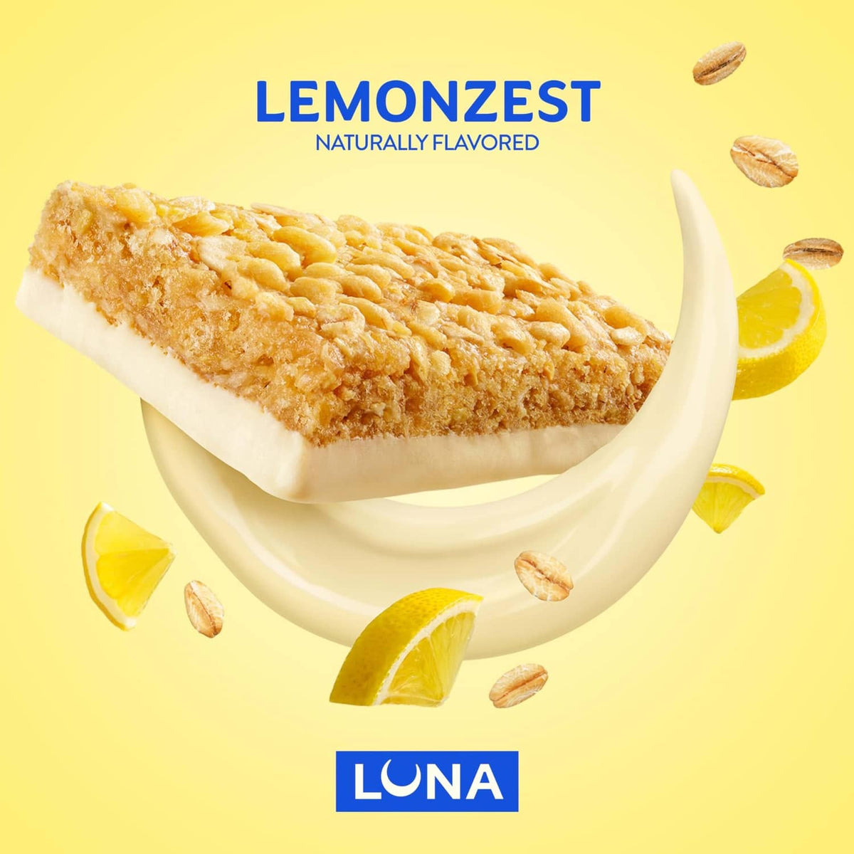 LUNA LemonZest naturally flavored snack bar with lemon zest detail
