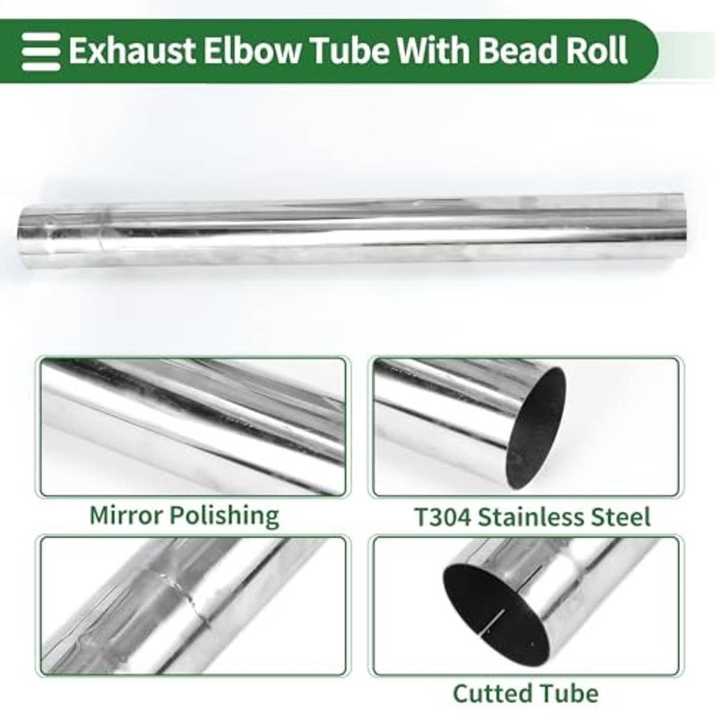Mirror-polished T304 stainless exhaust pipe tube, cut end with dark inner rim