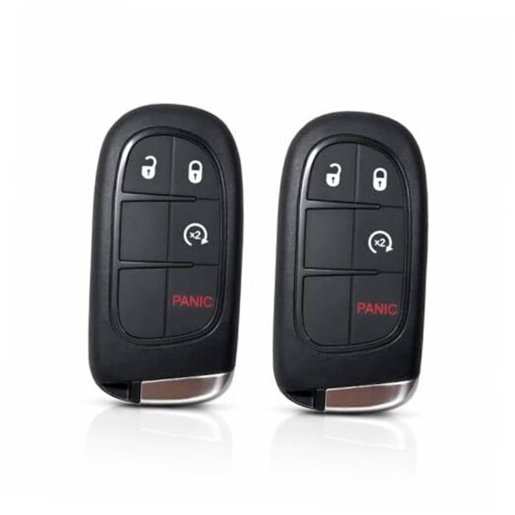 2-button black smart key fob replacements, with unlock, lock, and panic controls
