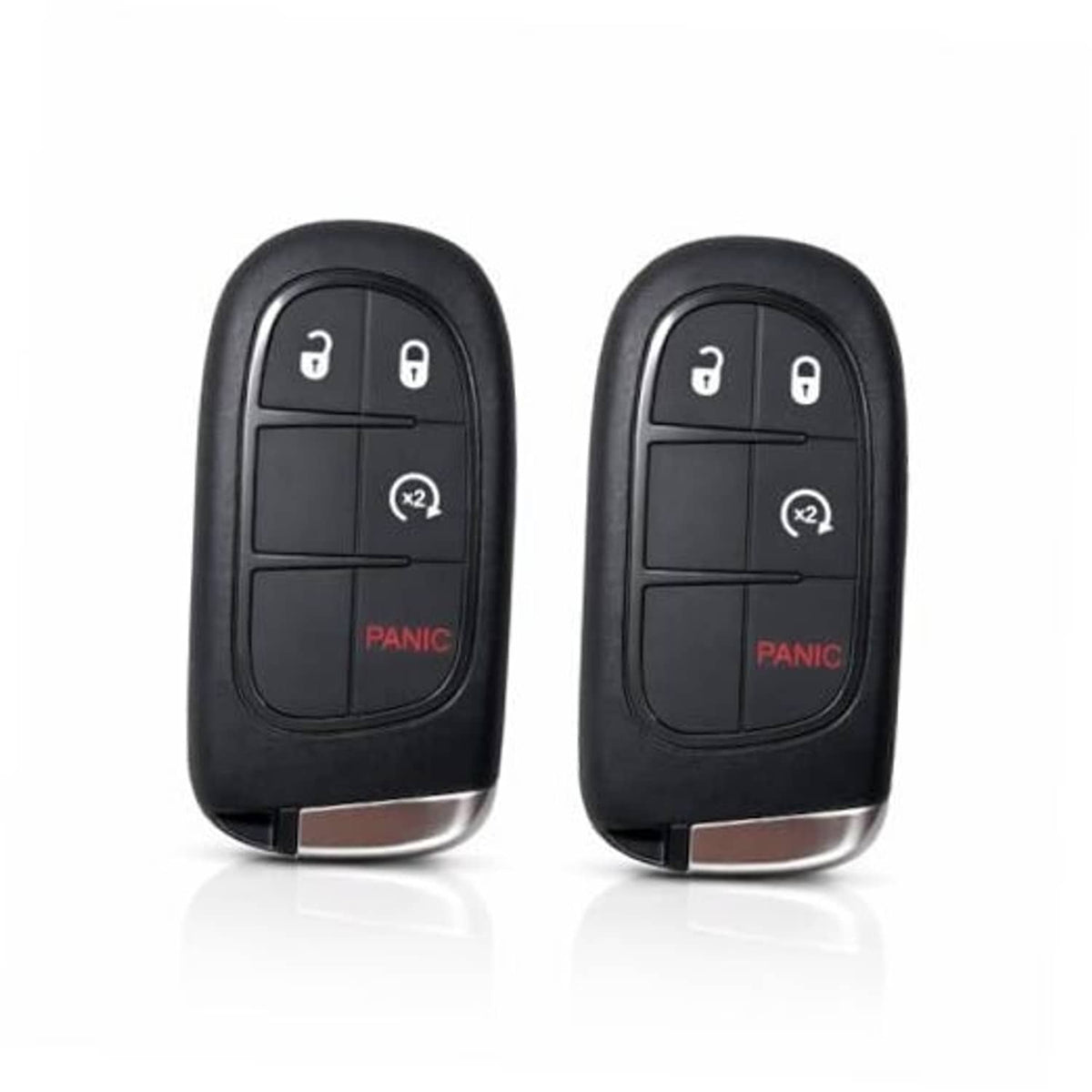 2-button black smart key fob replacements, with unlock, lock, and panic controls