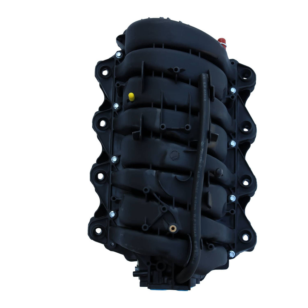 Intake manifold assembly with internal passages and mounting points