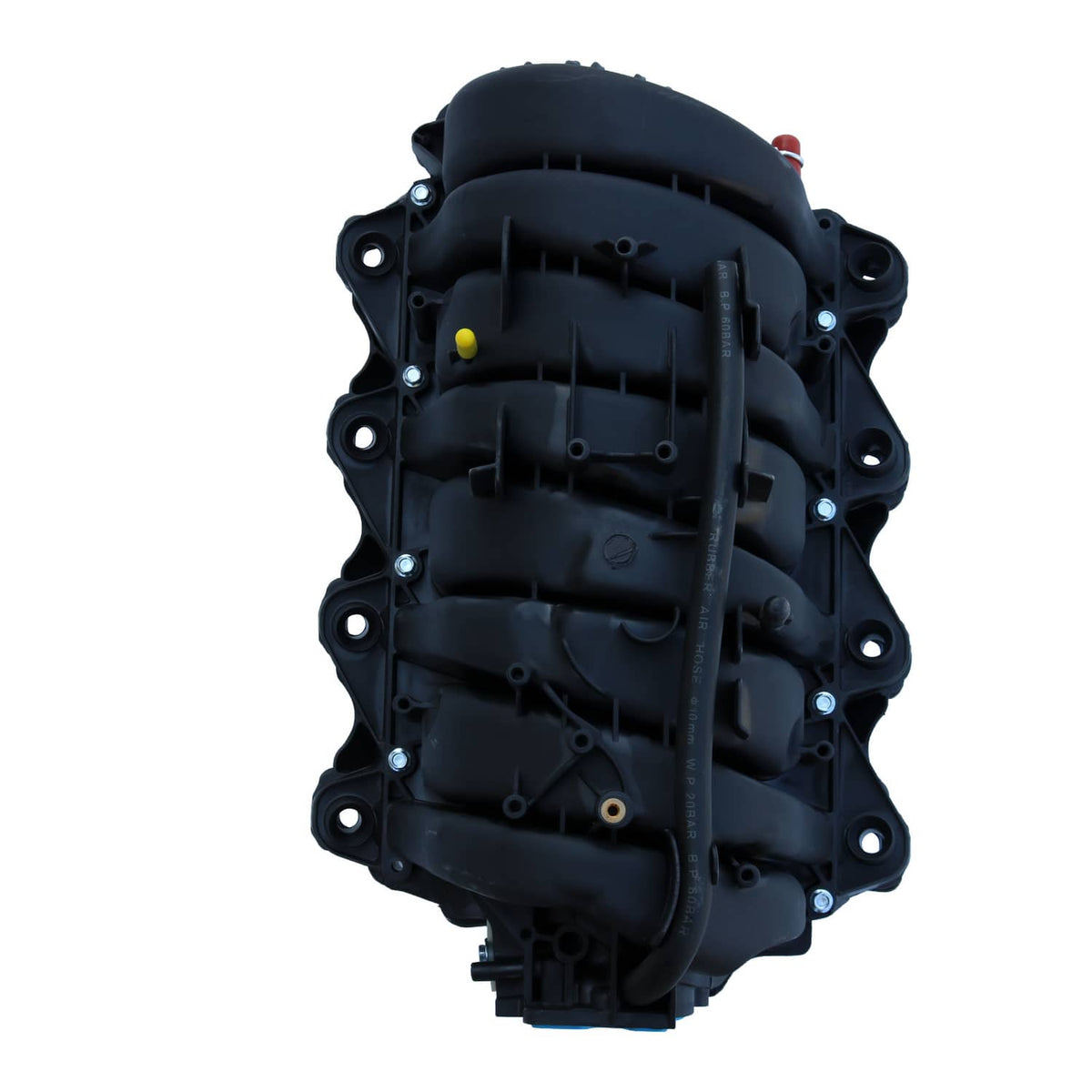 Intake manifold assembly with internal passages and mounting points