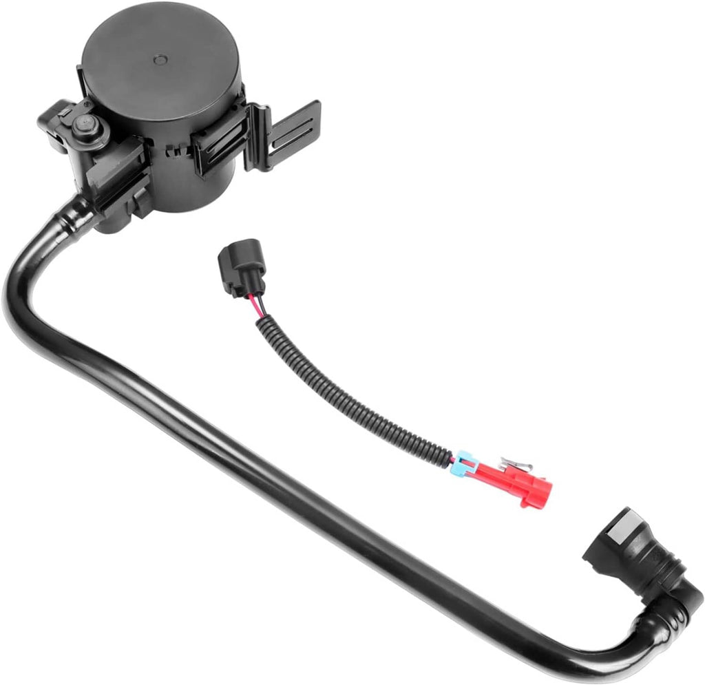 Vapor canister vent solenoid valve with black hoses and electrical connector